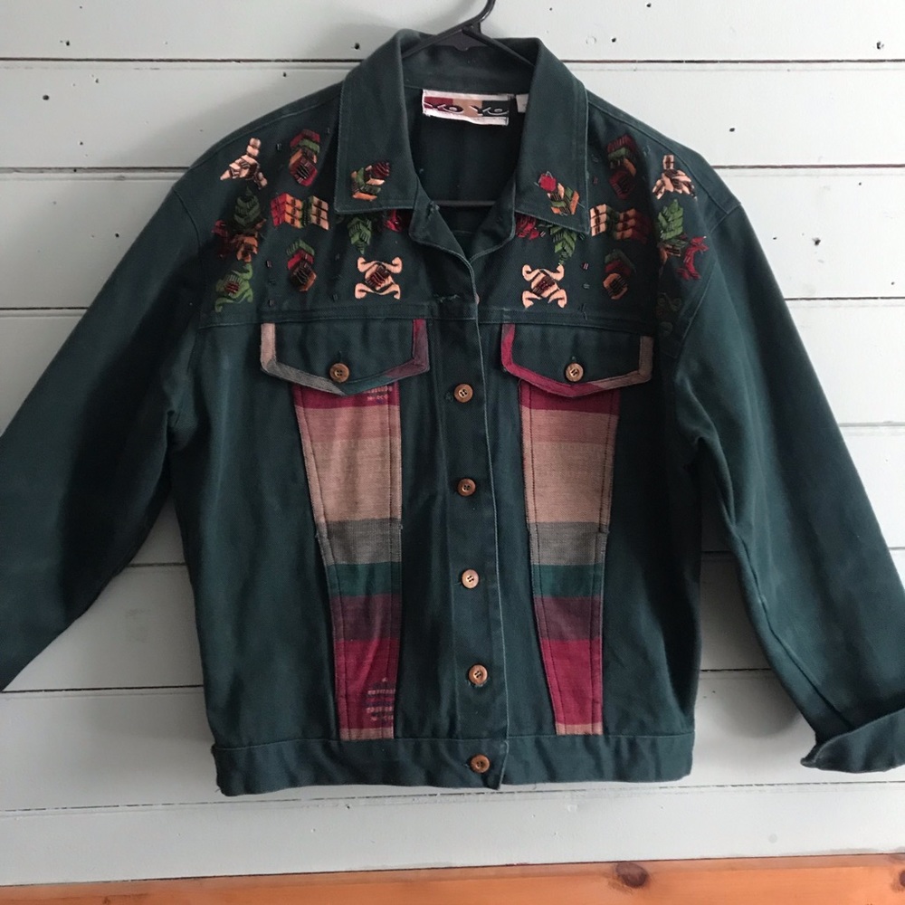 Embellished woman’s Medium vintage jean jacket
